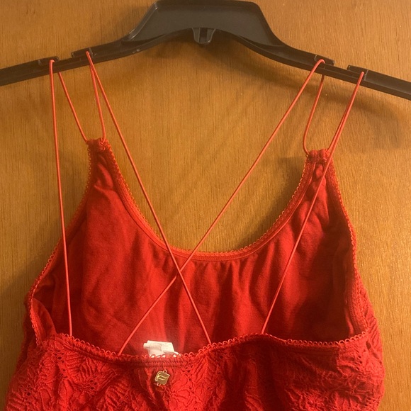 Fabletics Red Textured Bodysuit - Picture 7 of 7